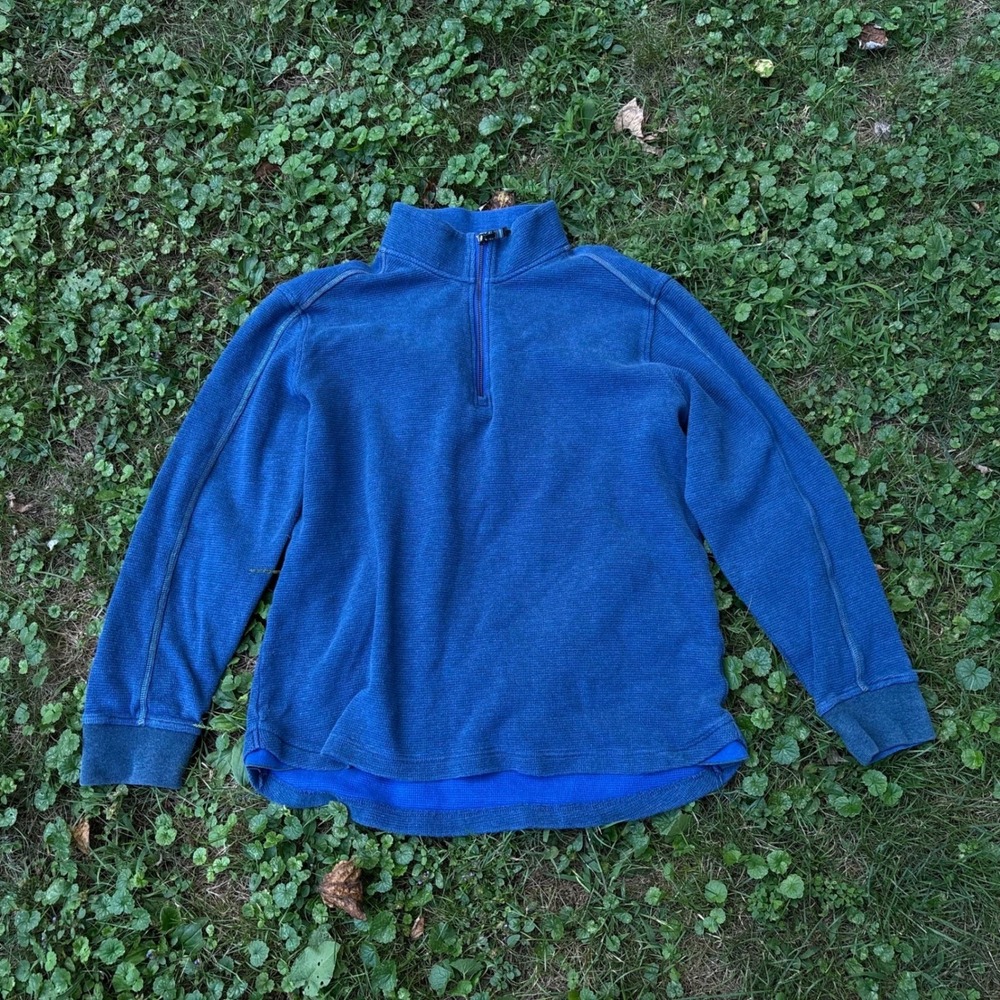 Robert Graham Quarter Zip Pullover Mens Large Blue Casual Sweater
